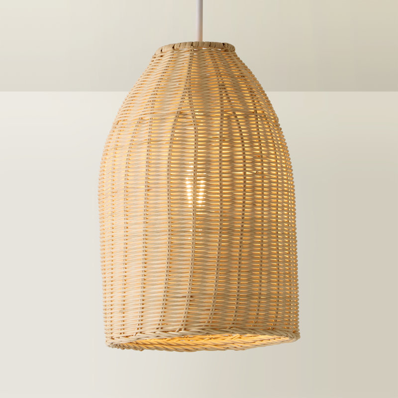 32cm H Bamboo Rattan Oval Pendant Shade ( Clip On ), Natural