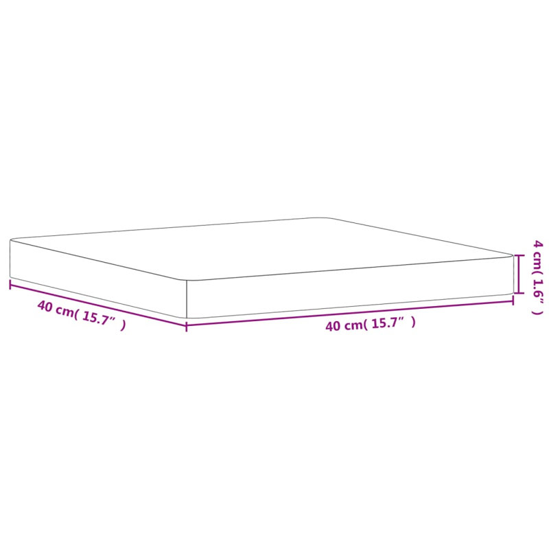 Vidaxl Table Top Square Solid Wood Beech, Natural, 40cm H x 40cm W x 4cm D