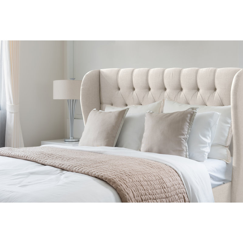 Elsa Upholstered Headboard, Queen, Classic Talc Linen