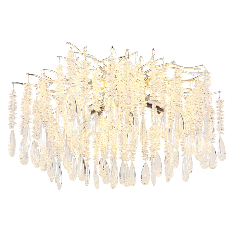 Glass Flush Mount, 8 Lights