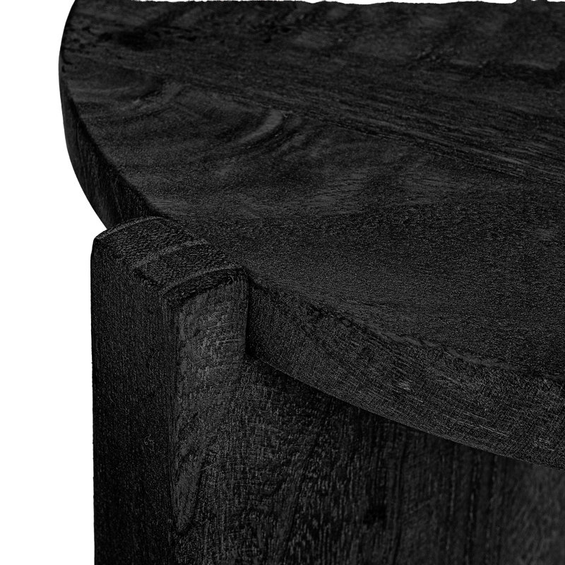Tabouret de bar en corde d'acajou Willowbrook, H 27,55 po x l 13,75 po x P 13,75 po, Noir