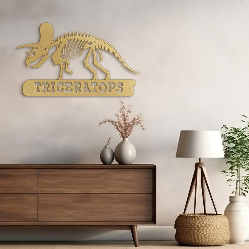 Décoration murale en métal, H 9 po x l 18 po x P 0,05 po, Or