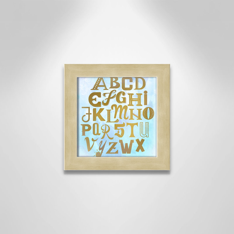 Abc Blue », impression sur papier, Encadré plat champagne, H 8 po x l 8 po x P 0,6 po