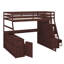Lit mezzanine double avec 7 tiroirs, 2 tablettes à niveaux et bureau d'étude dédié-1801762045