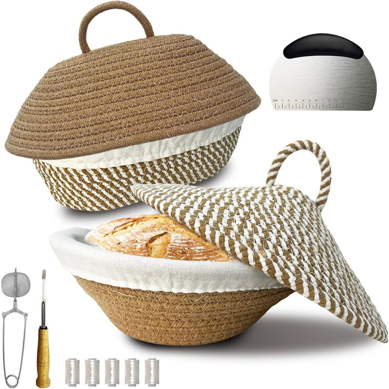 Panier à pain Sannough Banneton, bol à levure en corde de coton, panier Banneton à pain ovale