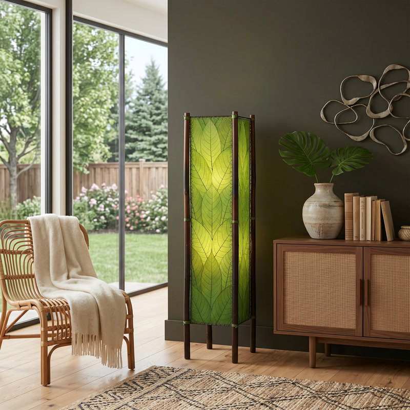 Lampe sur pied colonne 48 po Quintan, Vert