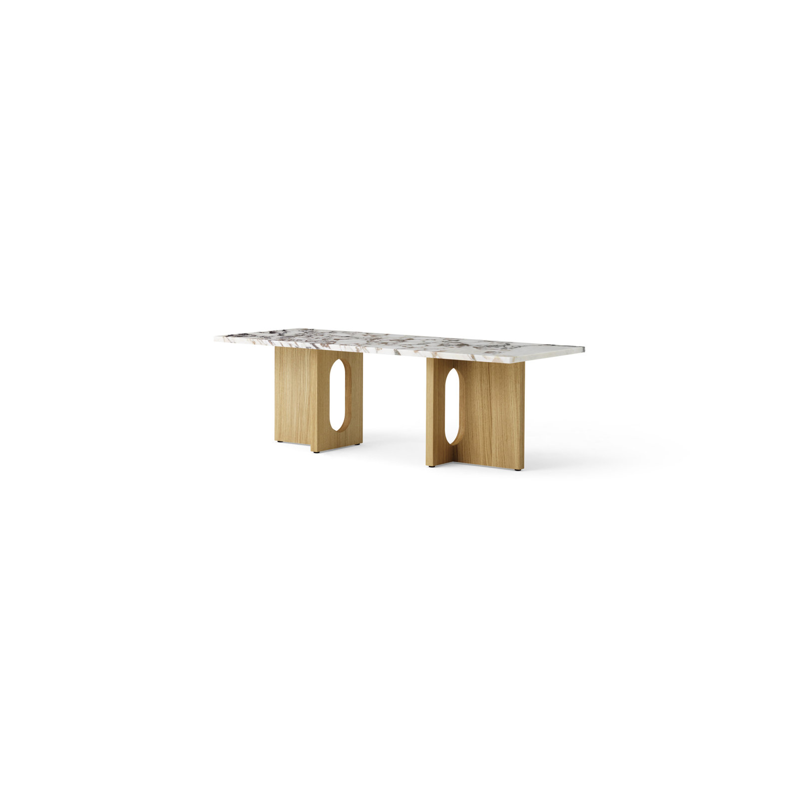 Androgyne Stone Coffee Table, Calacatta Viola, Natural Oak