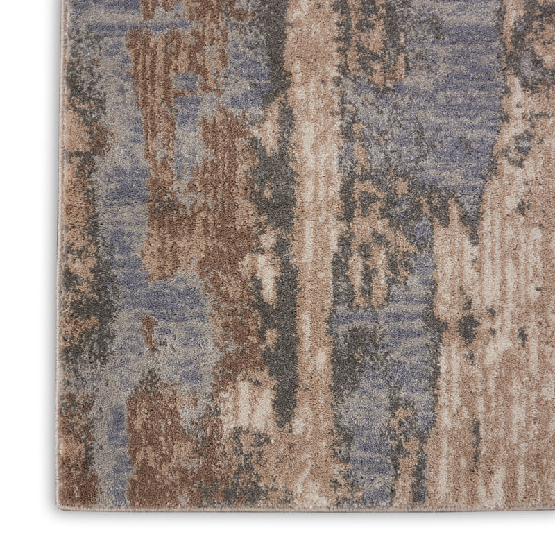 Ryanne Abstract Gray/Beige Area Rug, Runner 2'2" x 7'6"