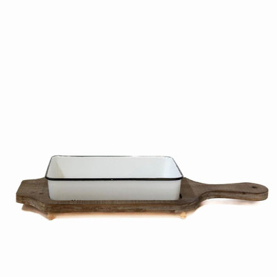 Plateau rectangulaire en bois avec plateau amovible