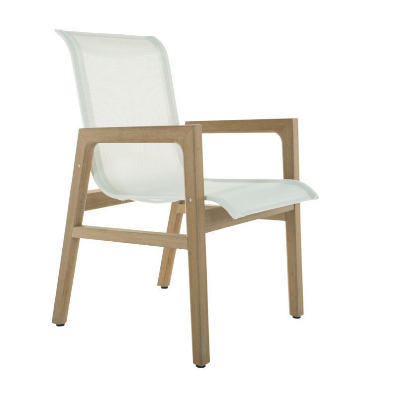 Seashore N-Dura Arm Chair, Medium Wood/Gray