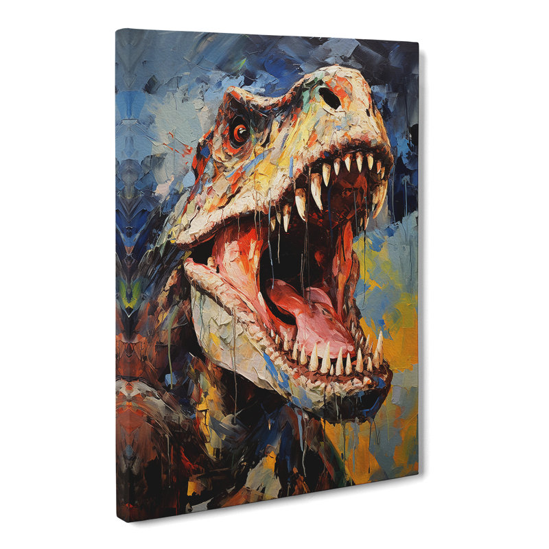 Tyrannosaurus Rex Expressionism - Wrapped Canvas, 60cm H x 40cm W x 3cm D