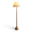 Lampe sur pied en bois massif simple avec abat-jour en tissu