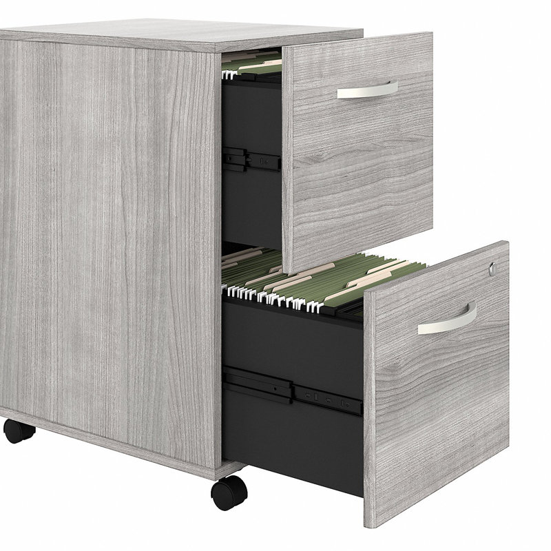 Kaneki 16'' Wide 2 -Drawer Mobile File Cabinet, Platinum Gray