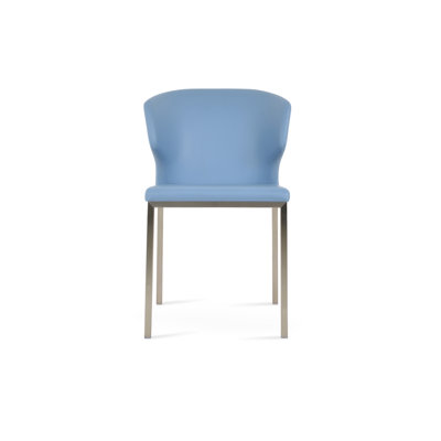 Amed Metal Wingback Upholstered Side Chair