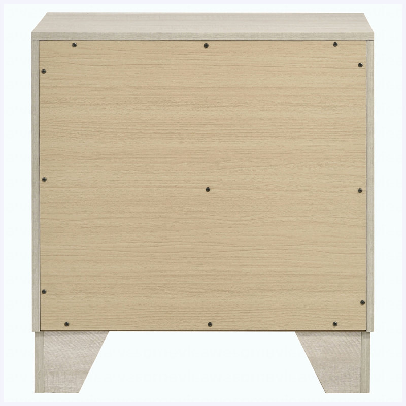 Rustic Cream 2-Drawer Nightstand Bedside Table