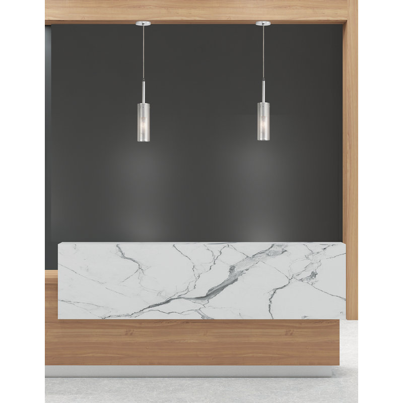 Luminaire suspendu 1 lumière Percy, Chrome poli
