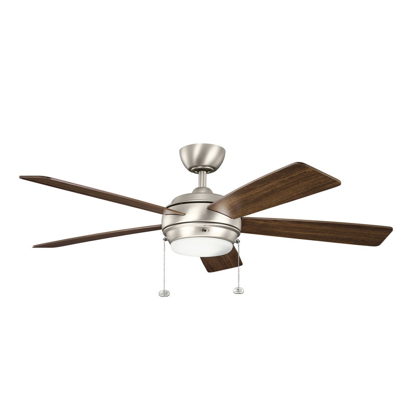 Starkk 52'' Ceiling Fan with LED Lights, Brushed Nickel with Silver Blades