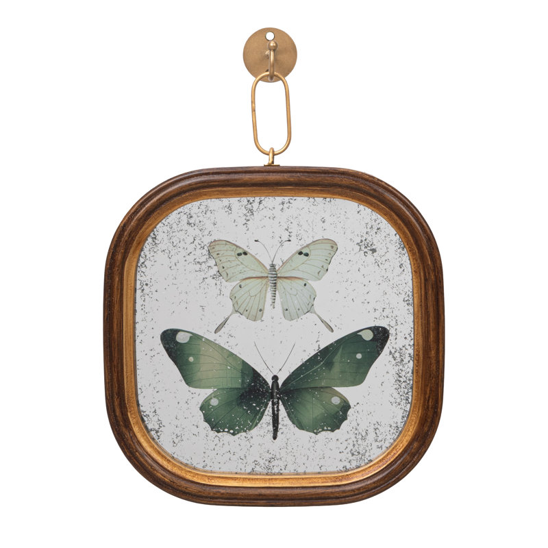 Décoration murale antique encadrée avec papillons