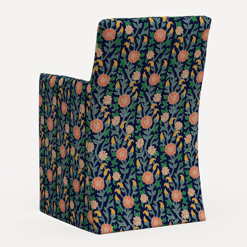 Rekha Slipcover Dining Chair, Jr Laranya Multi Floral Linen