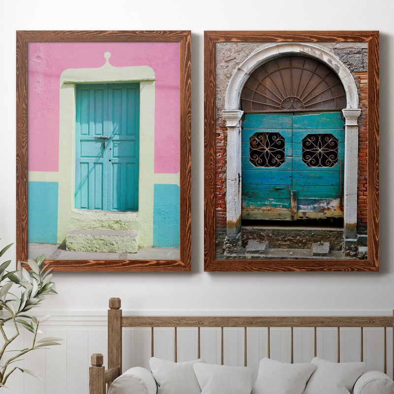 Porte de San Miguel - ensemble de 2 reproductions de photos, H 44 po x l 31 po x P 1 po, Toile avec cadre érable