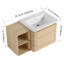 Meuble-lavabo mural avec lavabo en céramique blanche et une tablette de rangement-572569757