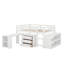 Lit mezzanine double avec armoire, tablettes et bureau