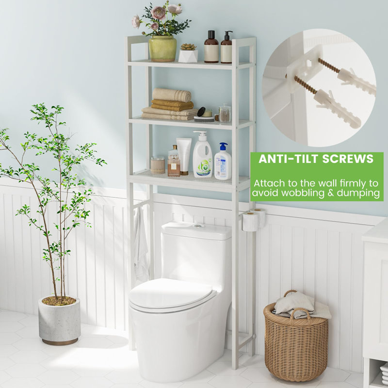 Aiylah Metal Freestanding Over The Toilet Storage, White