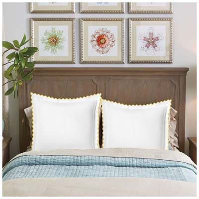 400TC Cotton Small Scallop Embroidery Euro Sham