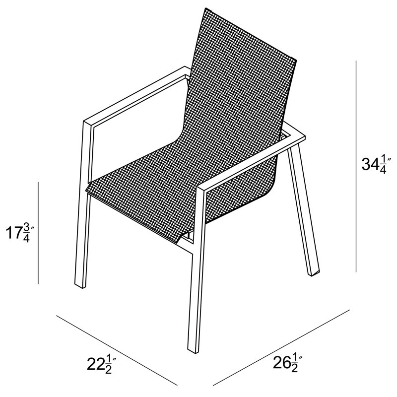 Lift Outdoor Dining Armchair, Slate, Driftwood