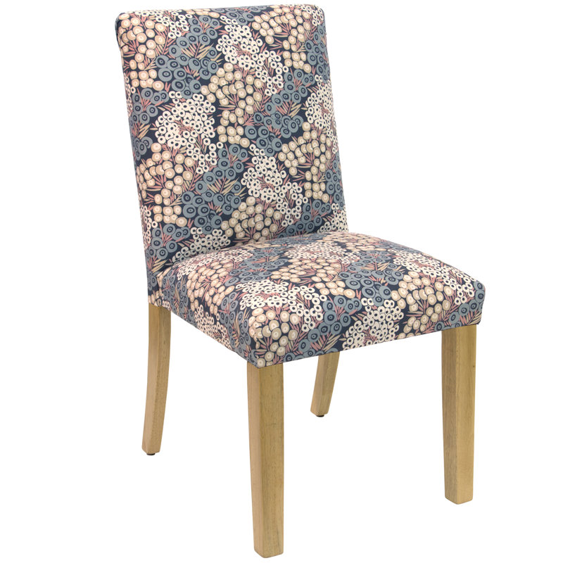 20'' H Upholstered Dining Chair, Classic Talc Linen, Natural Wood