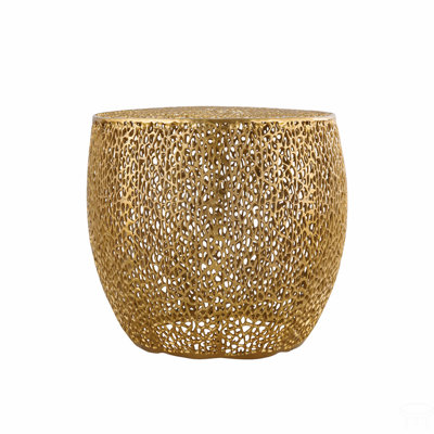 Round Aluminum Coffee Table In Gold  Same As B009140726 (CA Inventory)
