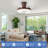 42 inch Flush Mount Retractable Invisible Walnut Ceiling Fan with Light,Remote Control,6-Speed,Reversible Airflow,Dimmable Lighting for Living Room-1809301413-1809301415