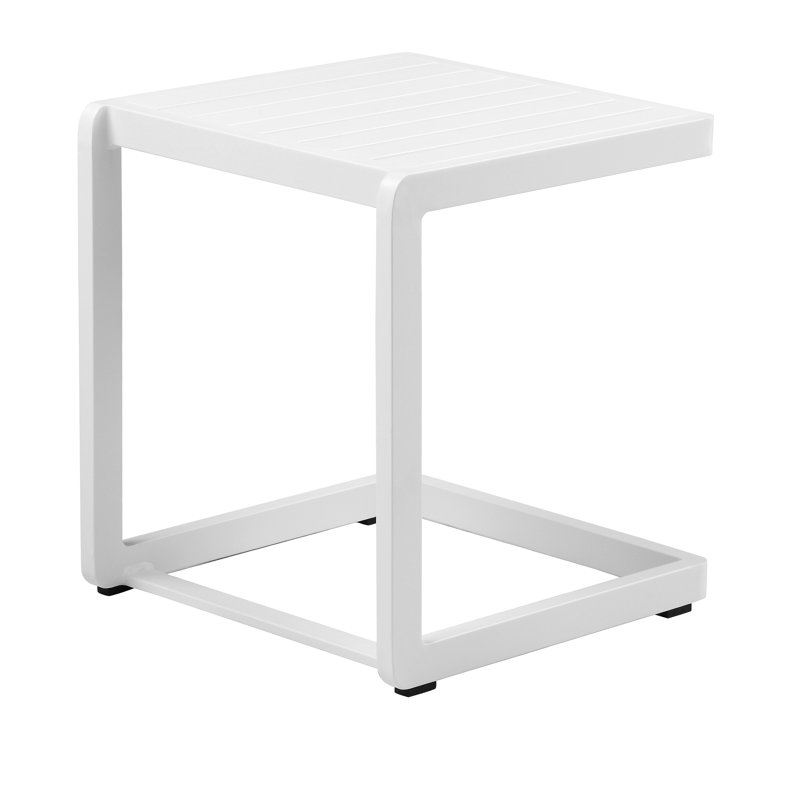 Chris Outdoor Square Side Table, White
