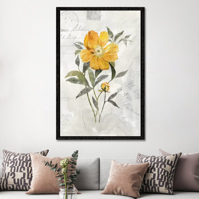 Canary Linen Peony by Carol Robinson - Print on Canvas