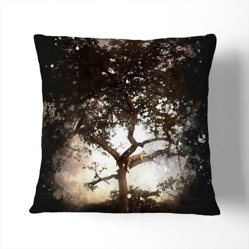 Leopard Siesta Paint Splash Cushion with Filling, 40cm H x 40cm W x 15cm D, Black