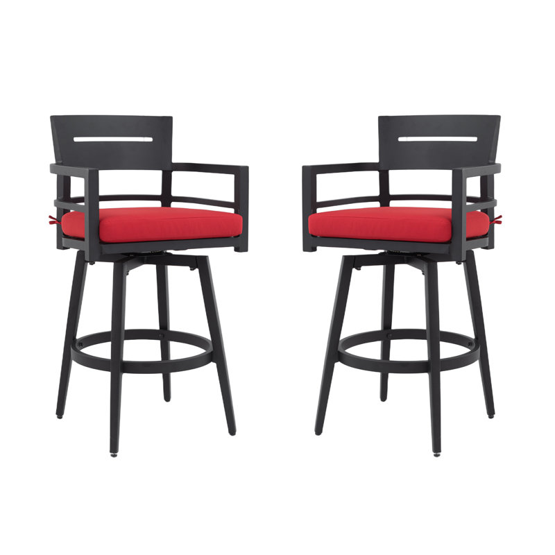 ° Fauteuil de bar ergonomique pivotant en aluminium pour l'extérieur pour patio et piscine