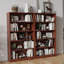 Bibliothèque ajustable de 60 pouces de hauteur à 5 tablettes en bois avec construction robuste et rangement flexible pour la chambre à coucher ou le bureau.