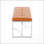 Banc contemporain en métal argenté et similicuir-1135793534