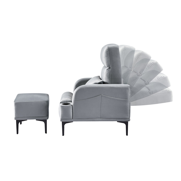 Everly Quinn Nalleli Modern 26 W Super Soft Velvet Reclining Accent Chair  with an Ottoman & Reviews - Wayfair Canada