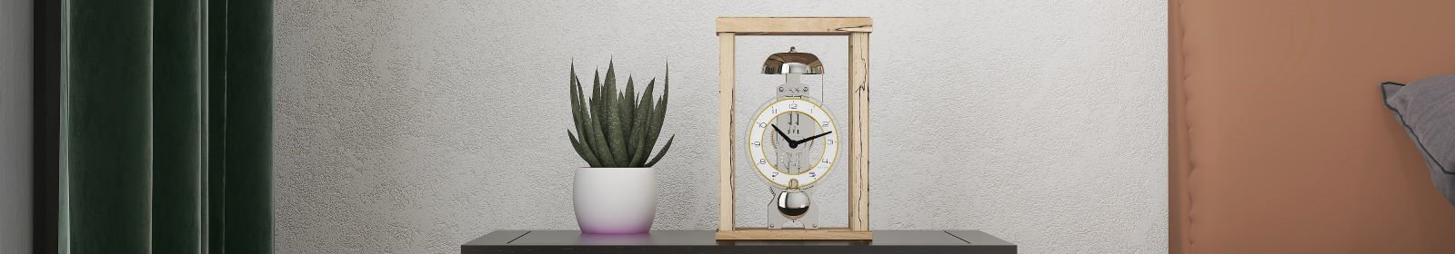 Hermle 23056-T30791 Table clock in purist design, ice beech