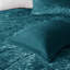 Housse de couette en velours bleu sarcelle double / grand, style, avec coussin, facile à laver