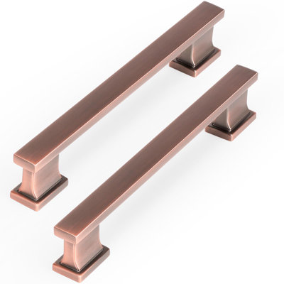 5" Center to Center Cabinet Pulls Brushed Antique Copper Drawer Pulls For Classic Farmhouse Country