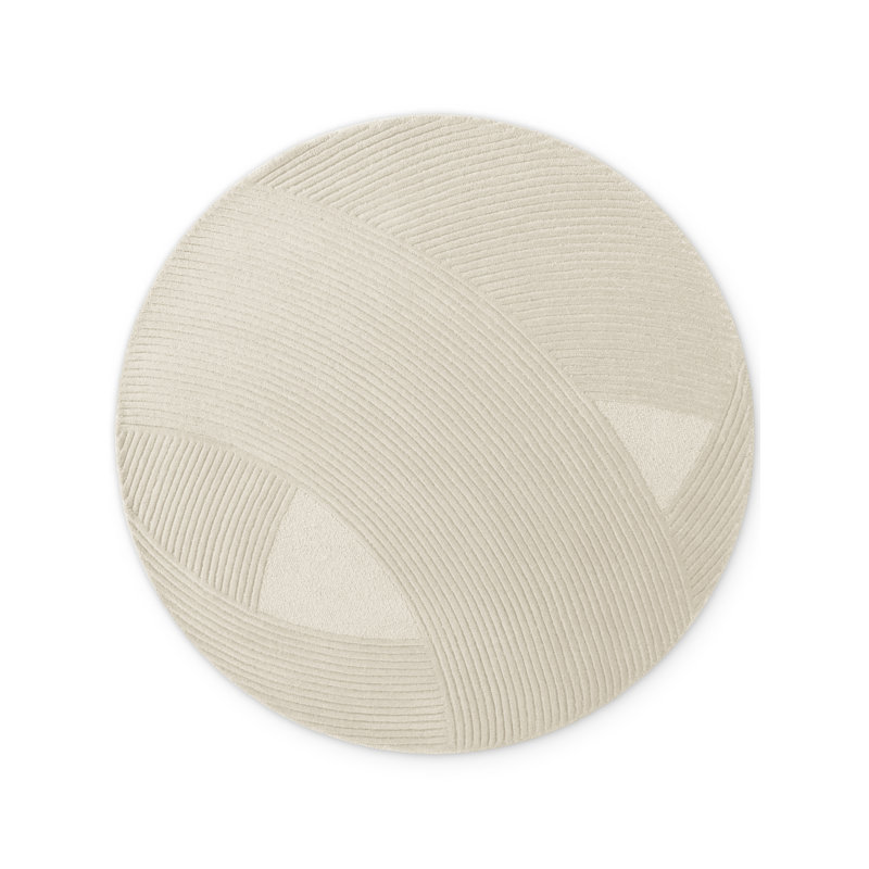 Wool Hand Tufted Area Rug, Cream, Round 160 cm