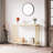 Slim Glass Console Table for Living Room – Modern 2-Tier Narrow Entryway Sofa Table, Sturdy Metal Frame, Space-Saving Accent Furniture – Gold, 85x30x81cm