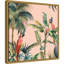"Tropicano II" (Parrot In Palm) par Eva Watts - cadre flottant, reproduction d'art sur toile