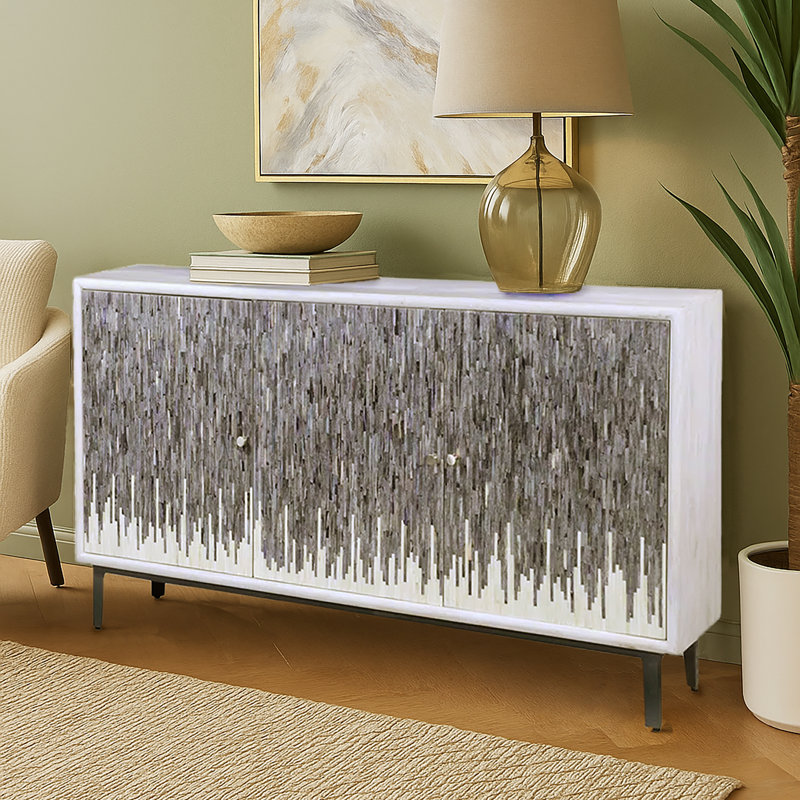 Wood Three Door Credenza