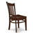 Groton Dining Room Chairs - Slat Back Wood Seat Chairs, Set of 2, Mahogany