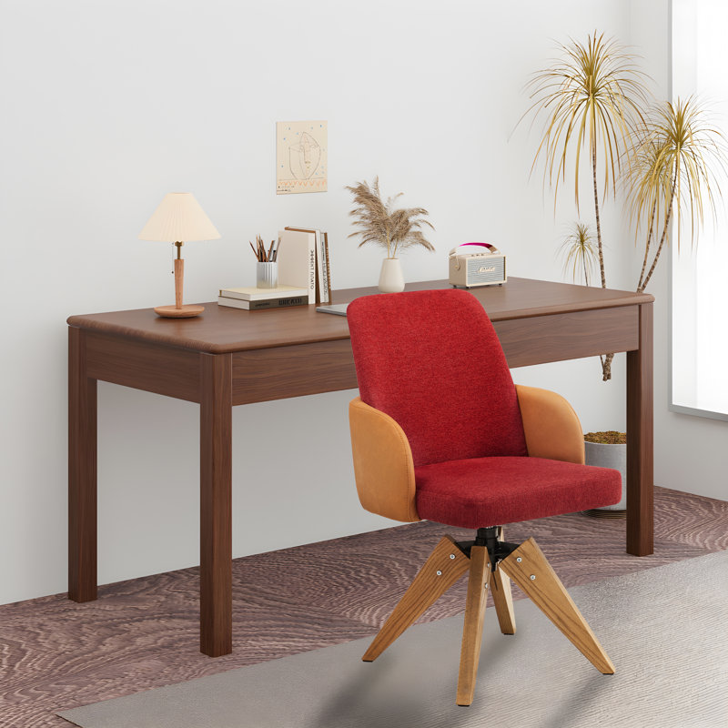 Upholstered Swivel Desk Chair, Red