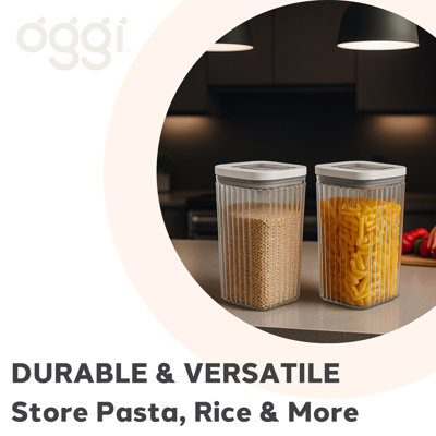Set of 2 Airtight Fluted Canister - 64.25 fl oz