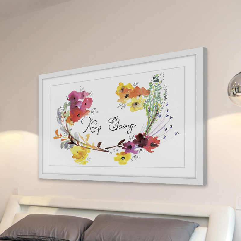 'Keep Going' by Christine Lindstrom Framed Print, 12" H x 18" W x 1.5" D
